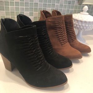 Two pairs of Fergalicious Chelly Booties Size 9